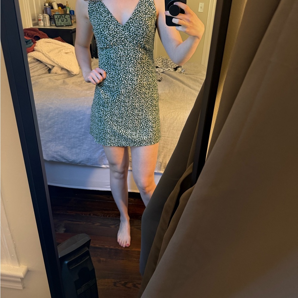 Abercrombie & Fitch Emerald Floral Minidress